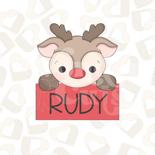 Reindeer Name Plaque Cookie Cutter