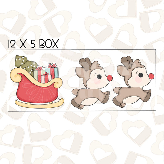 Reindeer and Sleigh Set of 2 Cookie Cutter