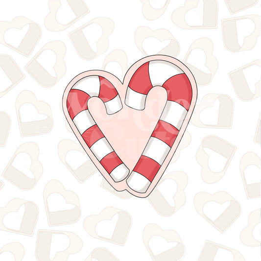 Candy Cane Heart Cookie Cutter