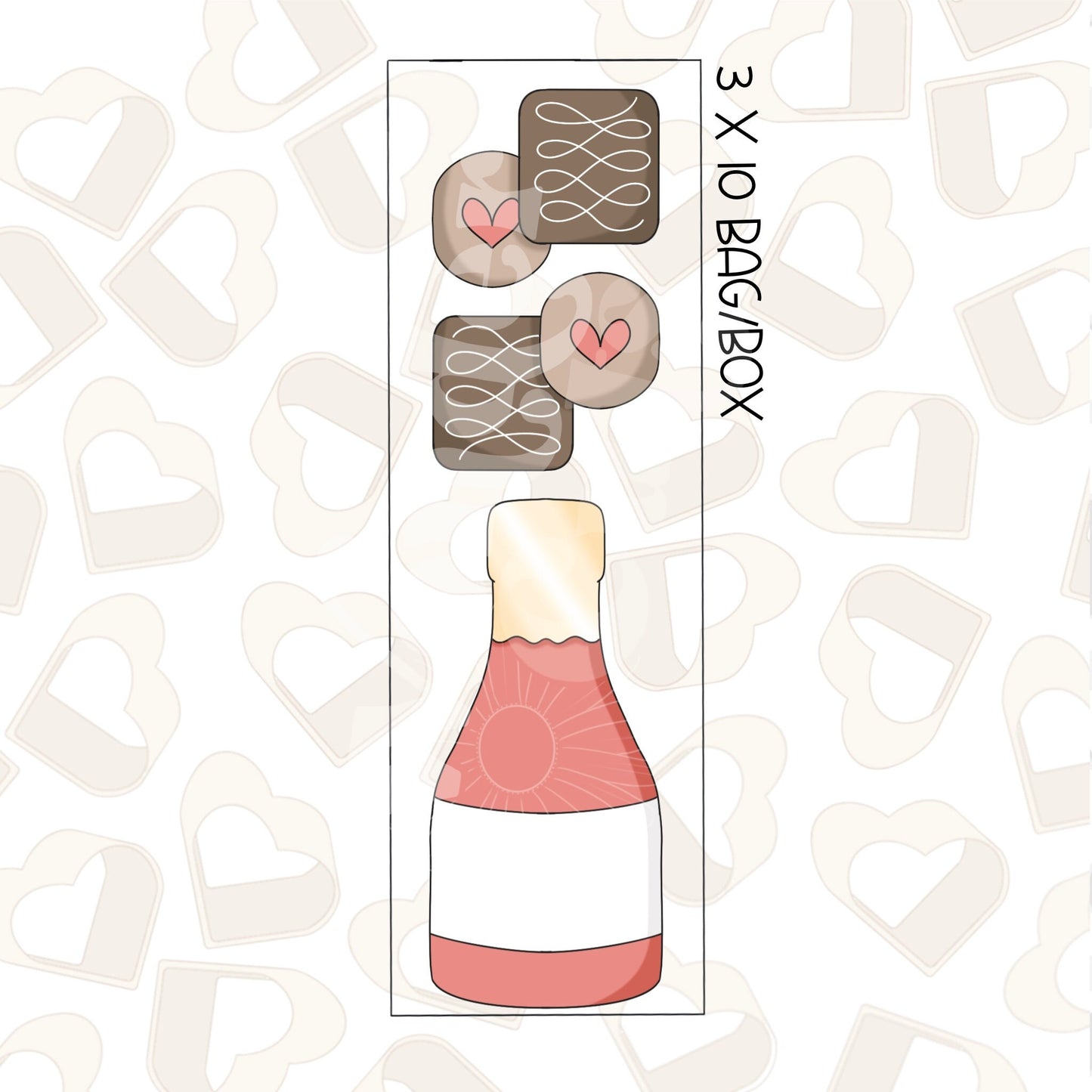 Champagne & Chocolate Set of 2 Cookie Cutter