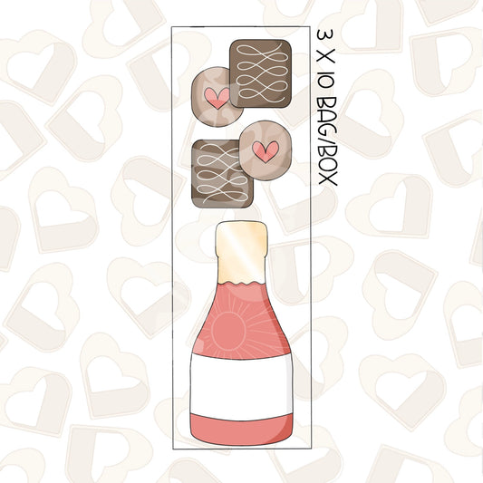 Champagne & Chocolate Set of 2 Cookie Cutter