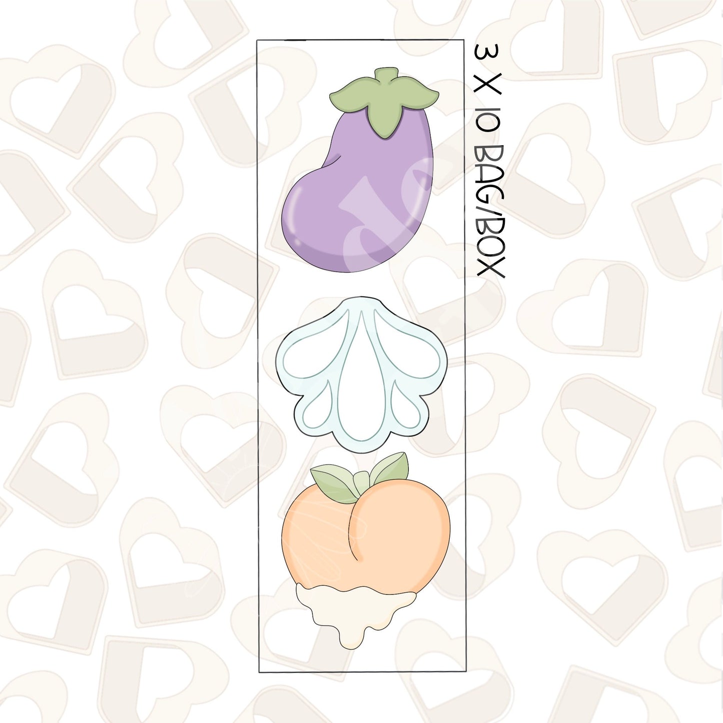 Dripping Peach and Eggplant Minis Set of 3 Cookie Cutter