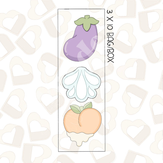 Dripping Peach and Eggplant Minis Set of 3 Cookie Cutter