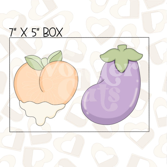 Dripping Peach and Eggplant Set of 2 Cookie Cutter