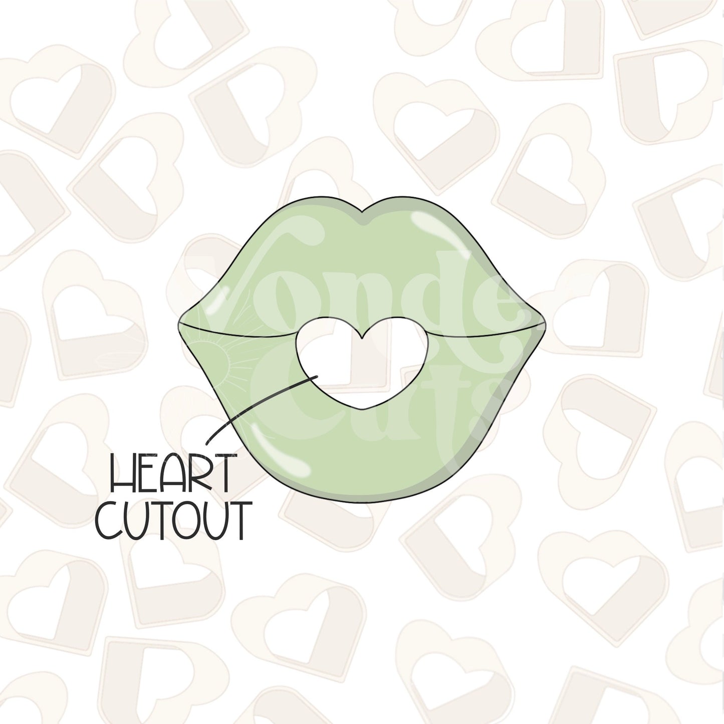 Lips with Heart Cutout Cookie Cutters
