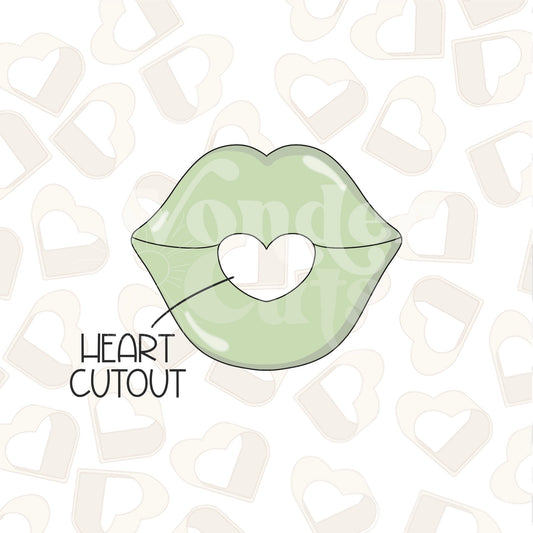 Lips with Heart Cutout Cookie Cutters