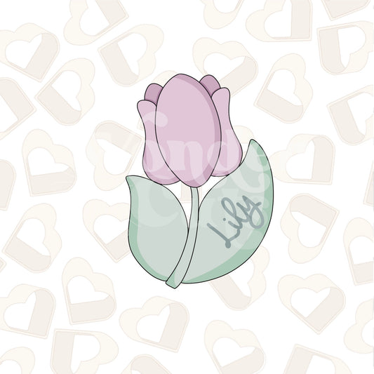 Tulip Name Plaque Cookie Cutter