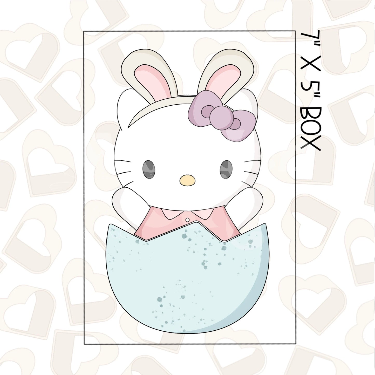 Easter Kawaii Kitty in Egg Set of 2 Cookie Cutter