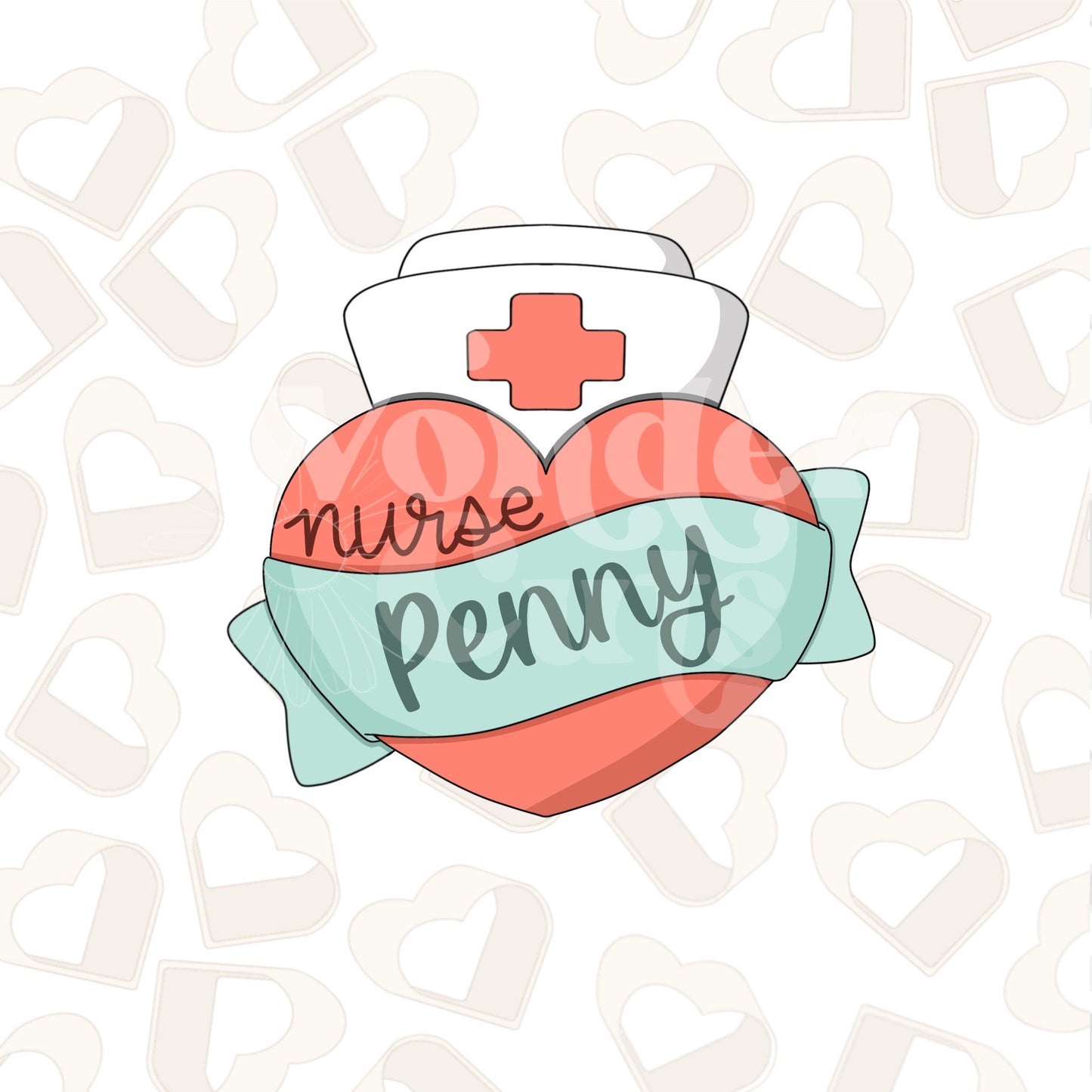 Banner Nurse Heart Cookie Cutter
