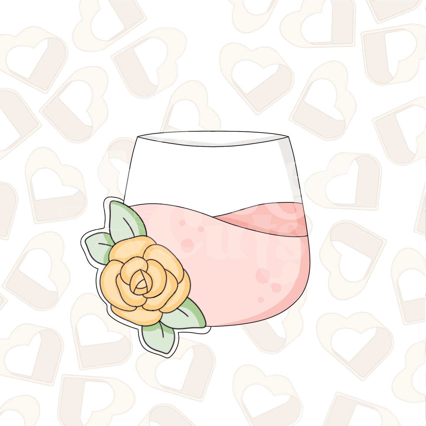Floral Wine Glass Cookie Cutter