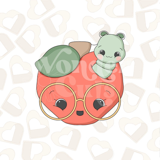 Nerdy Apple with Worm Cookie Cutter