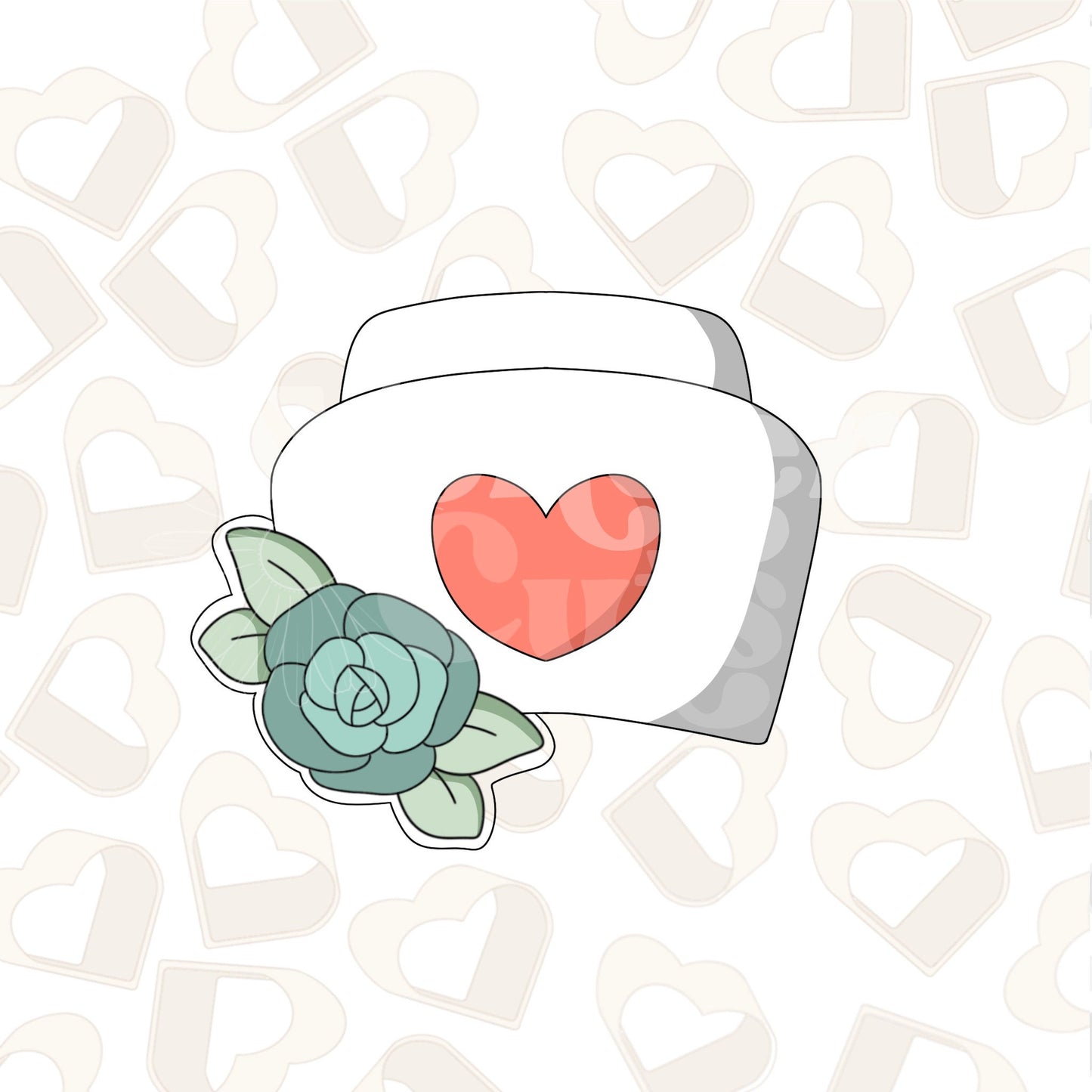 Floral Nurse Hat Cookie Cutter