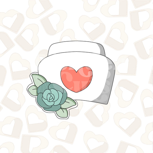 Floral Nurse Hat Cookie Cutter