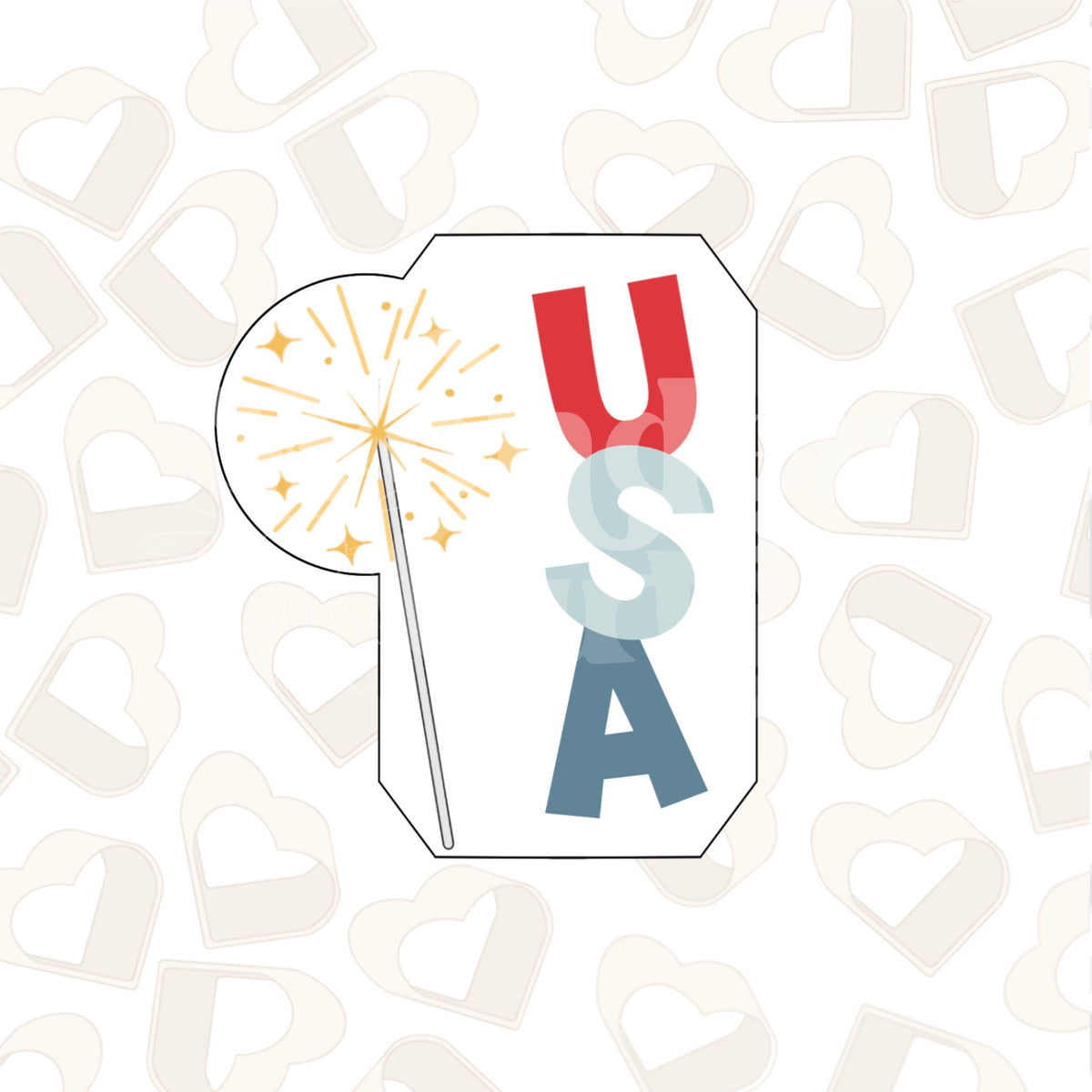 Sparkler USA Plaque  Cookie Cutter