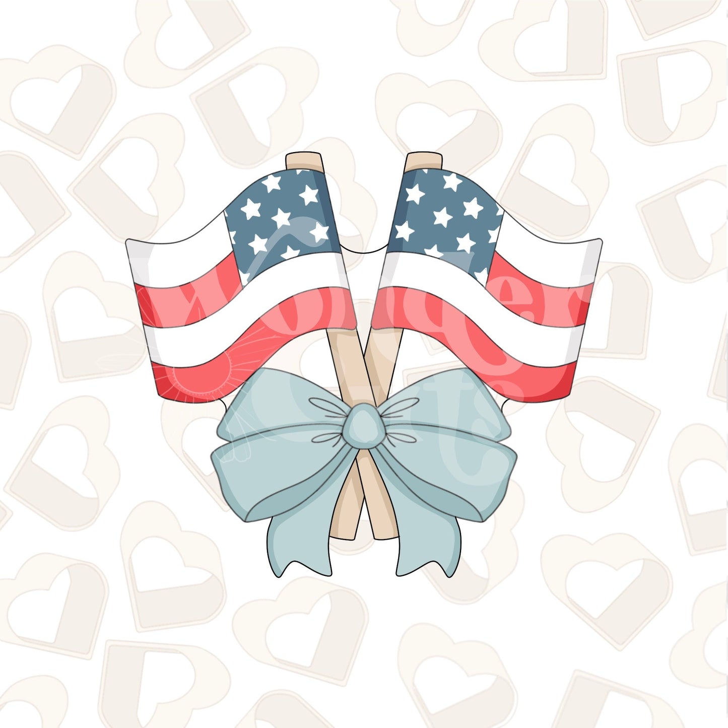Flags with Bow Cookie Cutter