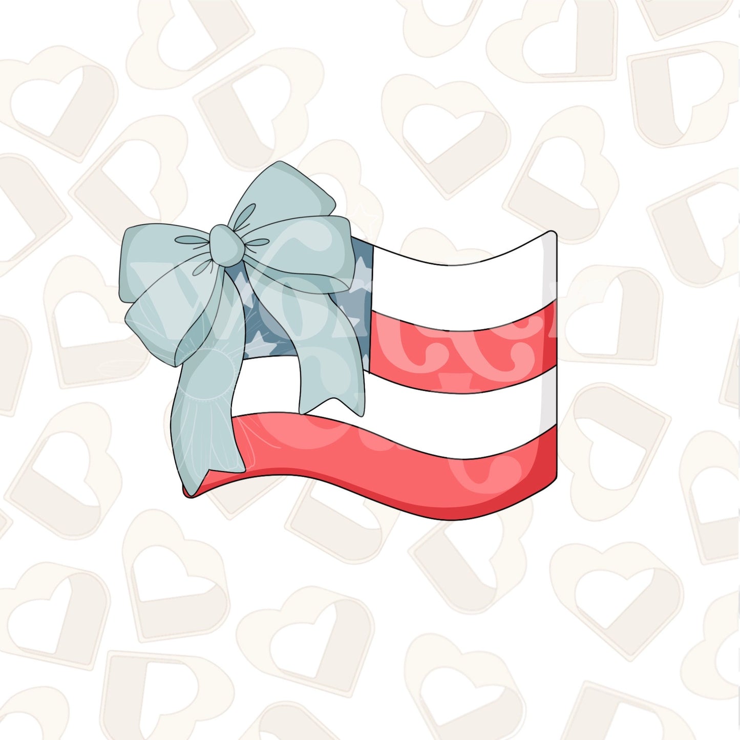 Bow Waving Flag Cookie Cutter