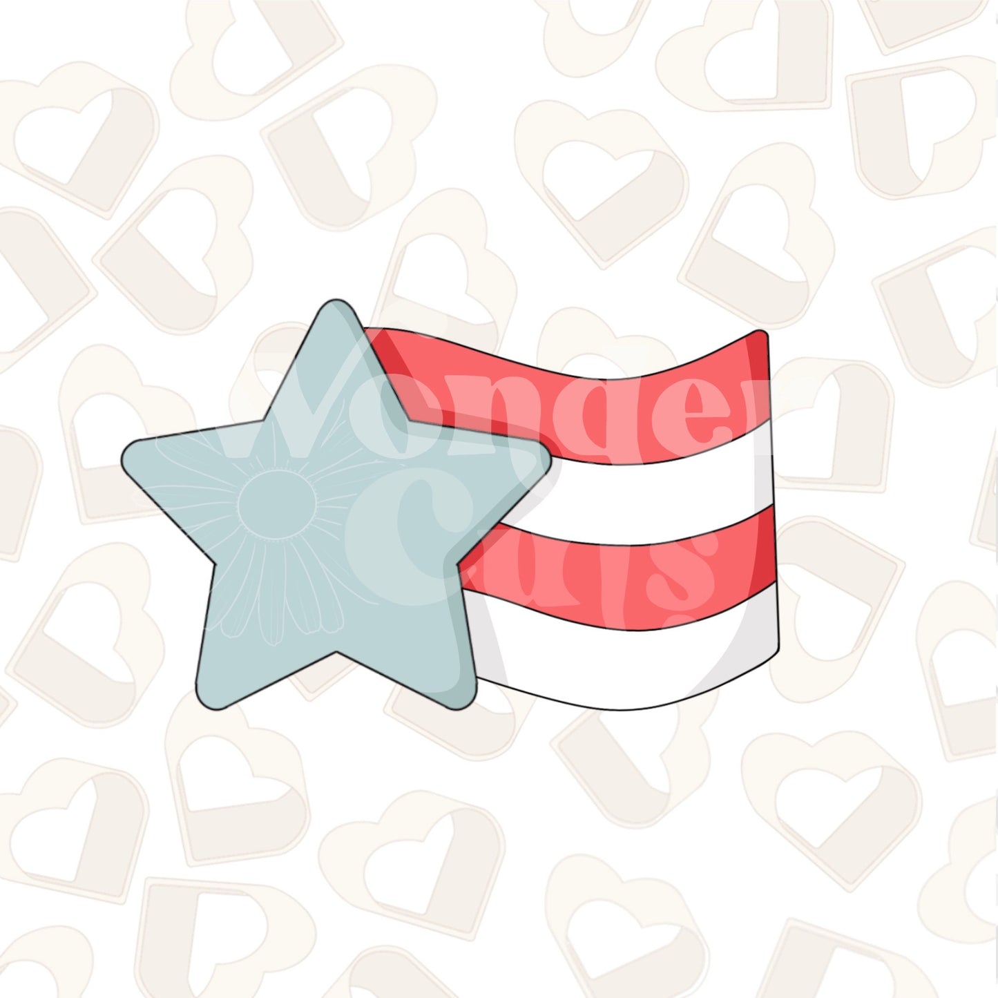 Star with Waving Stripes Cookie Cutter
