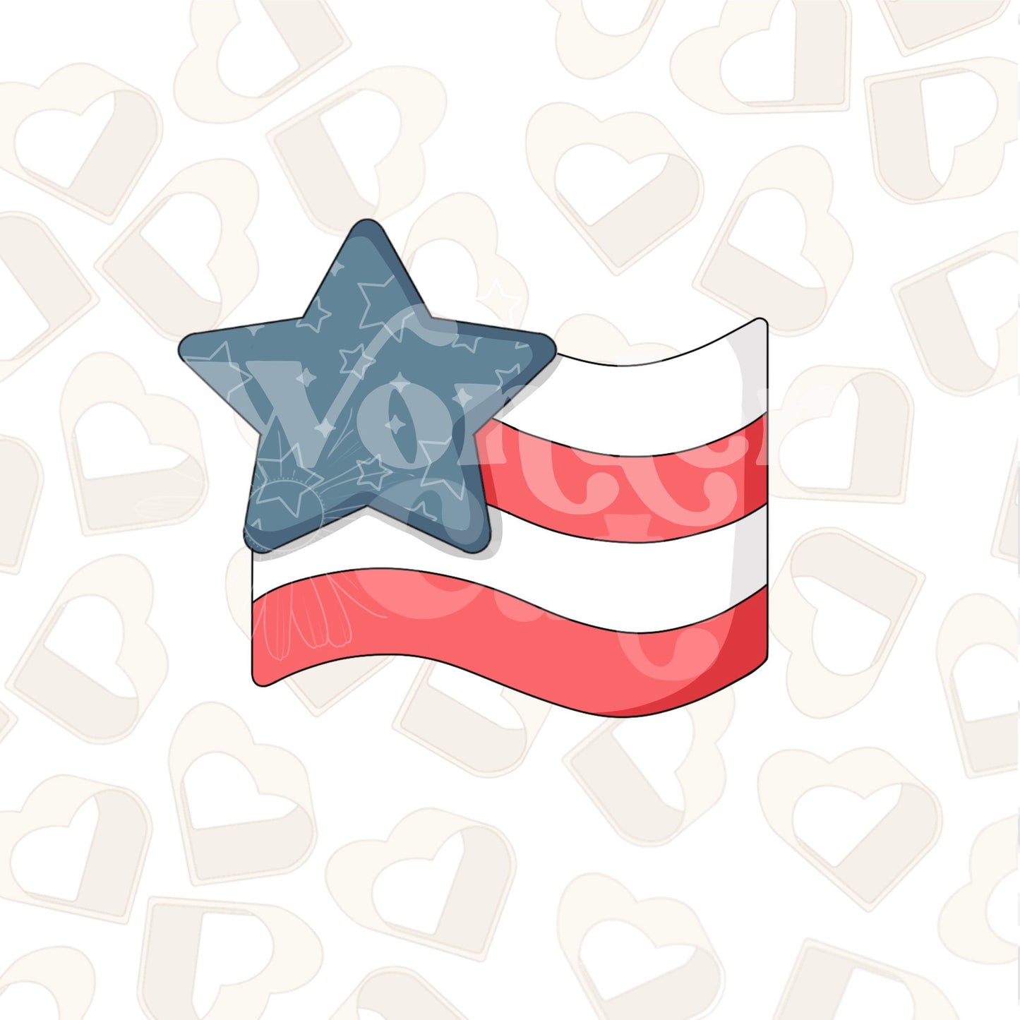 Star Waving Flag Cookie Cutter
