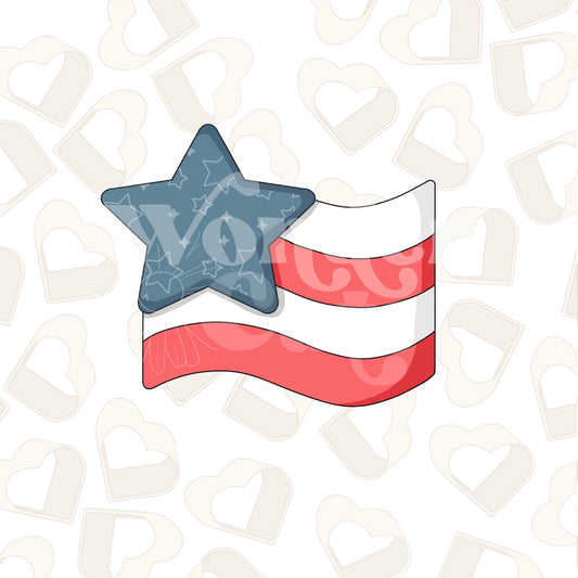 Star Waving Flag Cookie Cutter
