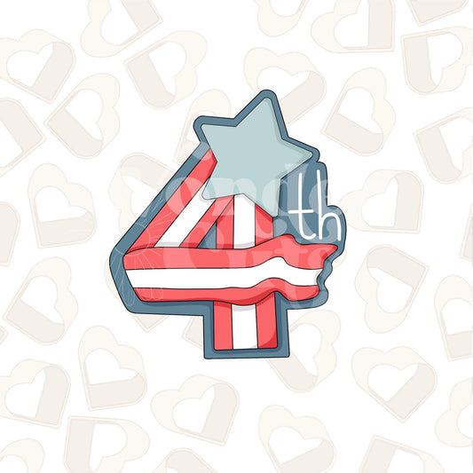 4th Flag Plaque Cookie Cutter