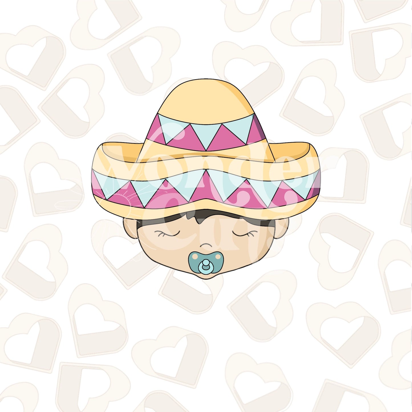 Boy Fiesta Baby Head Cookie Cutter