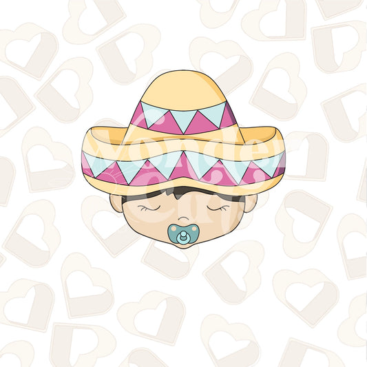 Boy Fiesta Baby Head Cookie Cutter