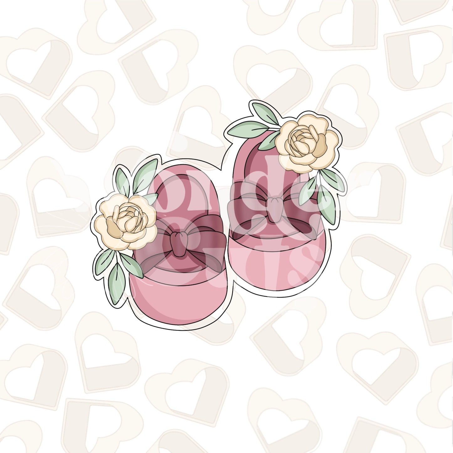 Floral Baby Shoes Cookie Cutter