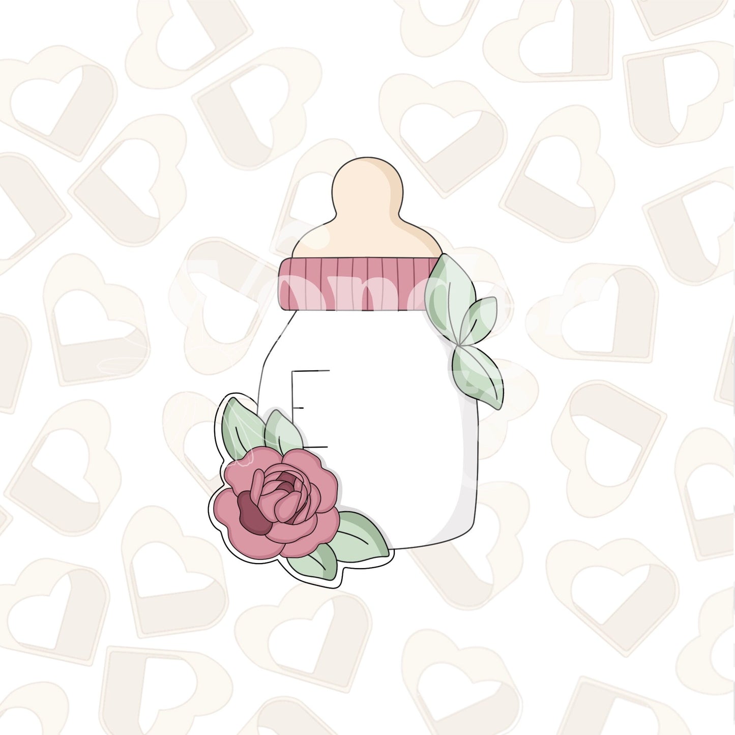 Floral Baby Bottle Cookie Cutter