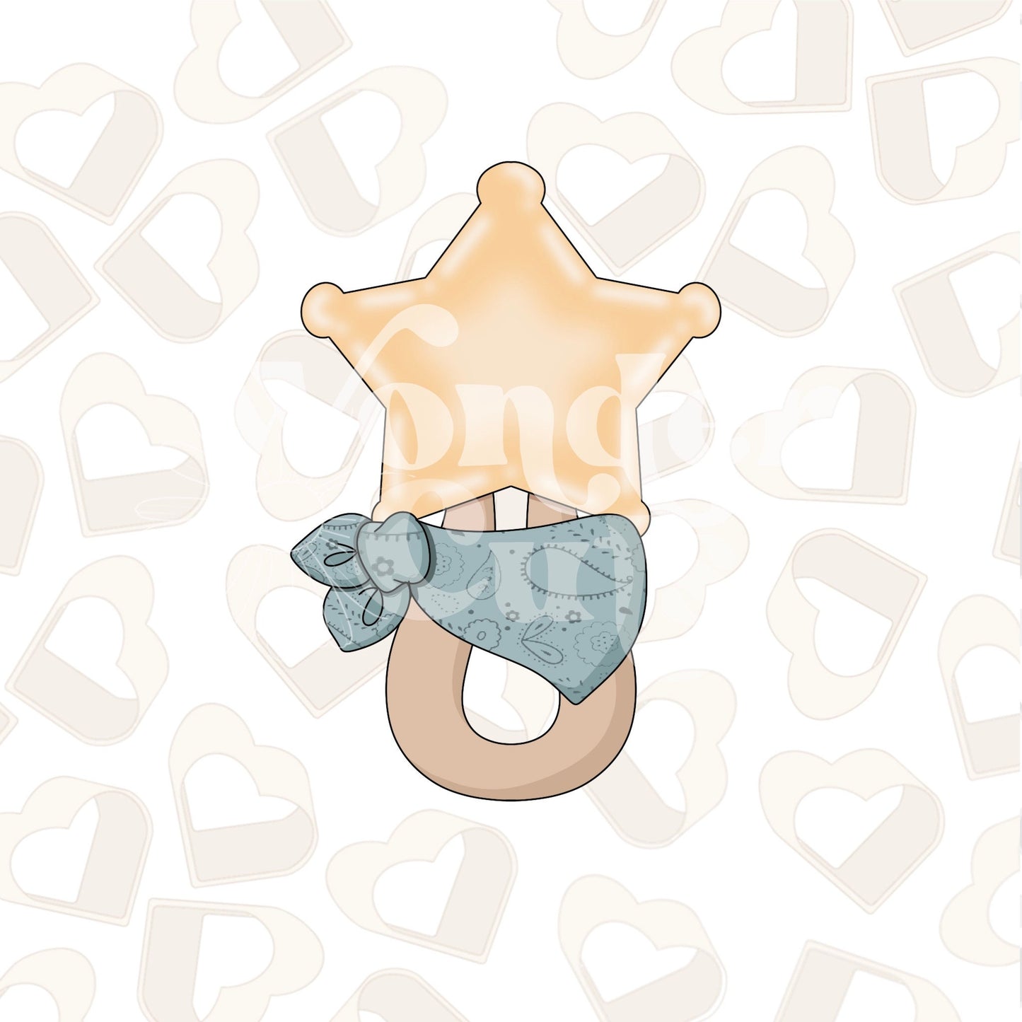 Sheriff Star Rattle Cookie Cutter