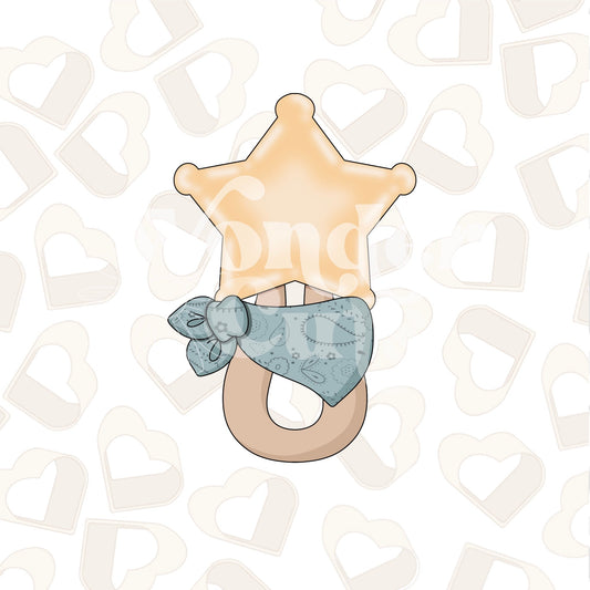 Sheriff Star Rattle Cookie Cutter
