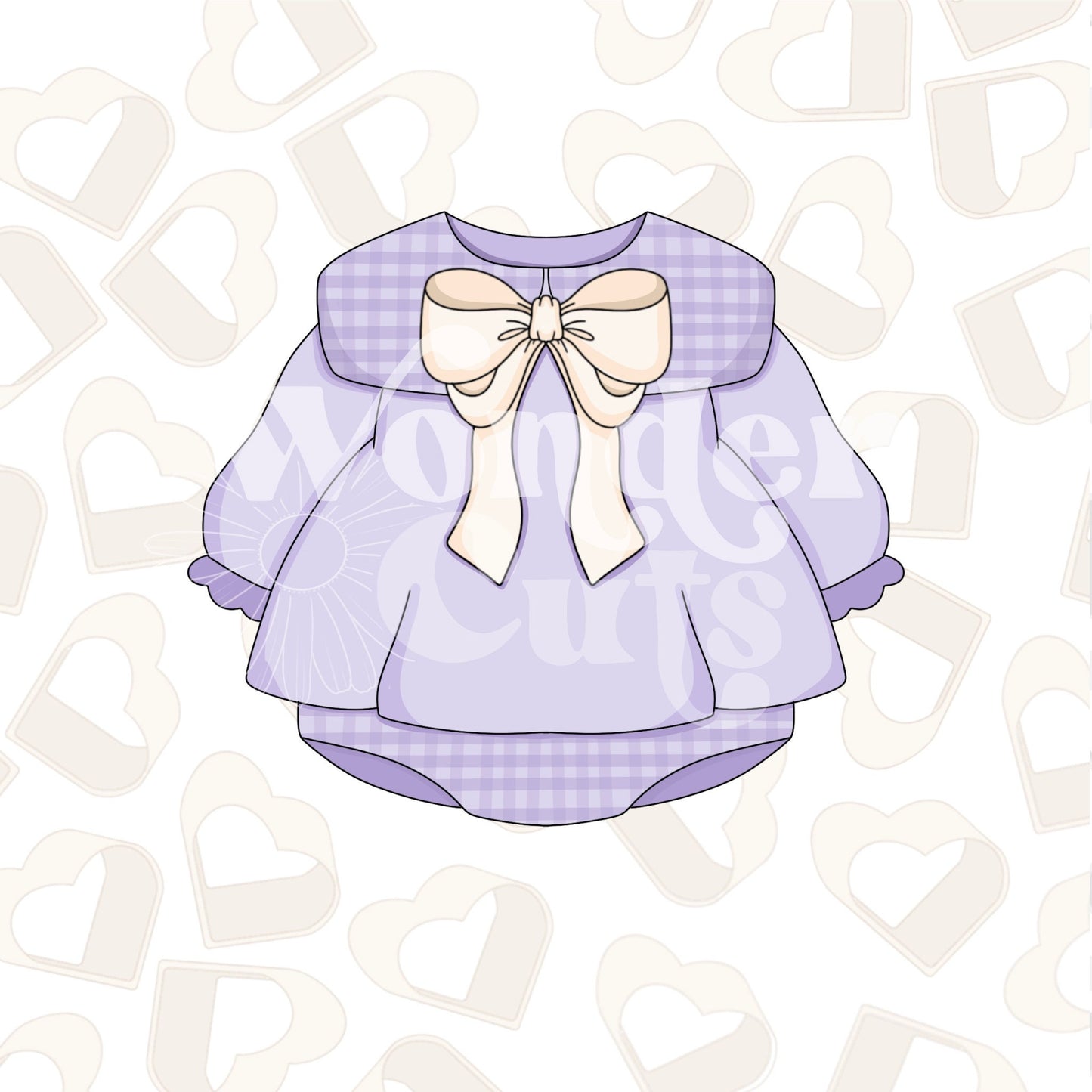 Bow Girly Onesie Dress Cookie Cutter