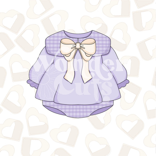 Bow Girly Onesie Dress Cookie Cutter