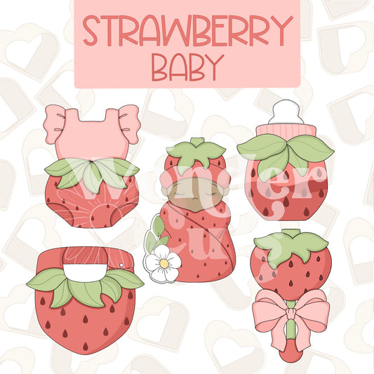 Strawberry Baby Collection- Set of 5 - Baby Cookie Cutter