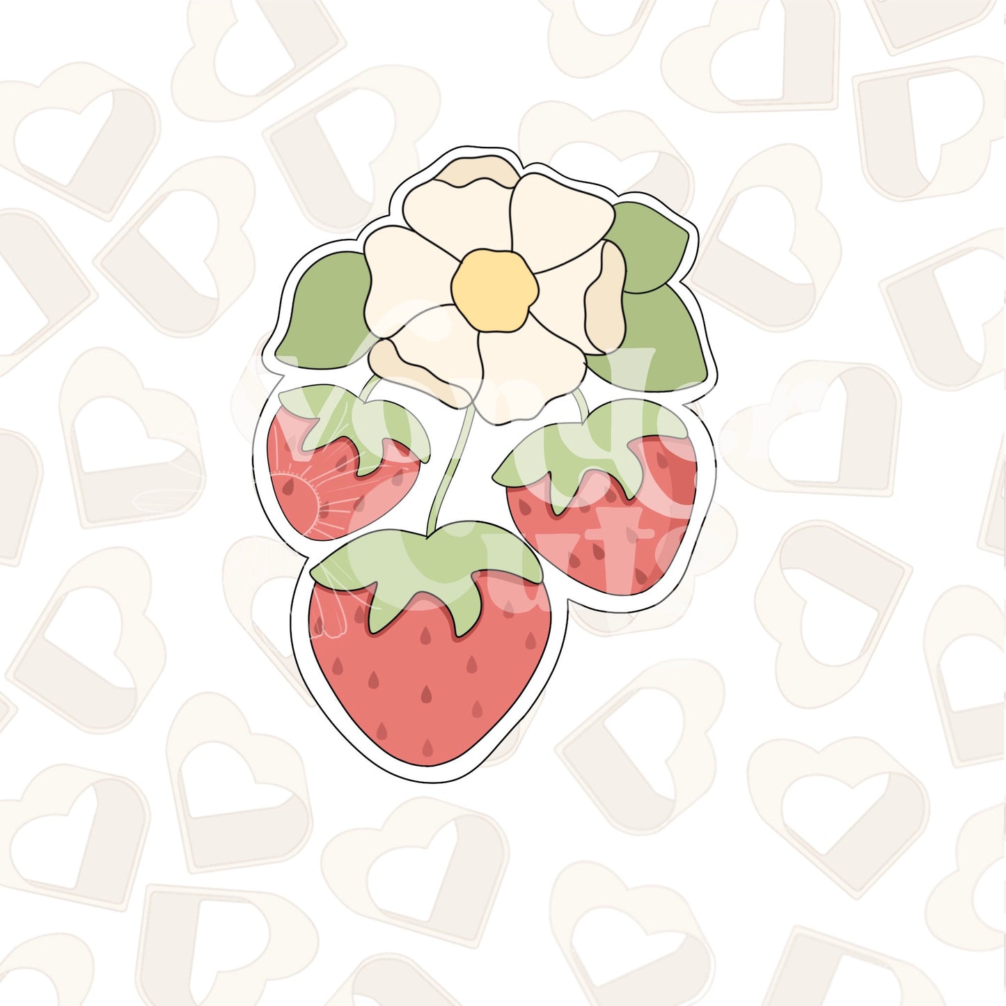 Floral Strawberry Cookie Cutter