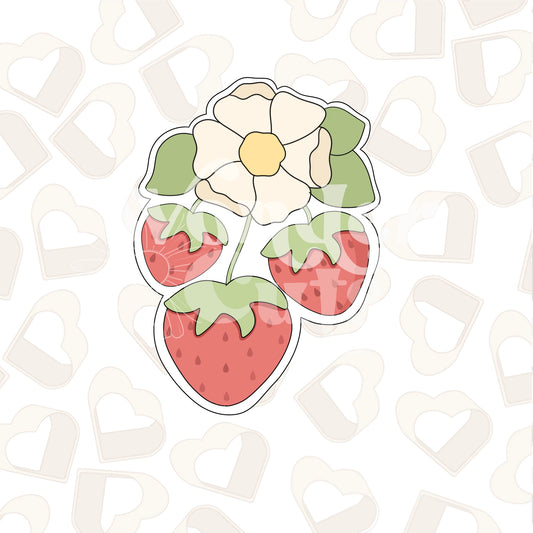 Floral Strawberry Cookie Cutter