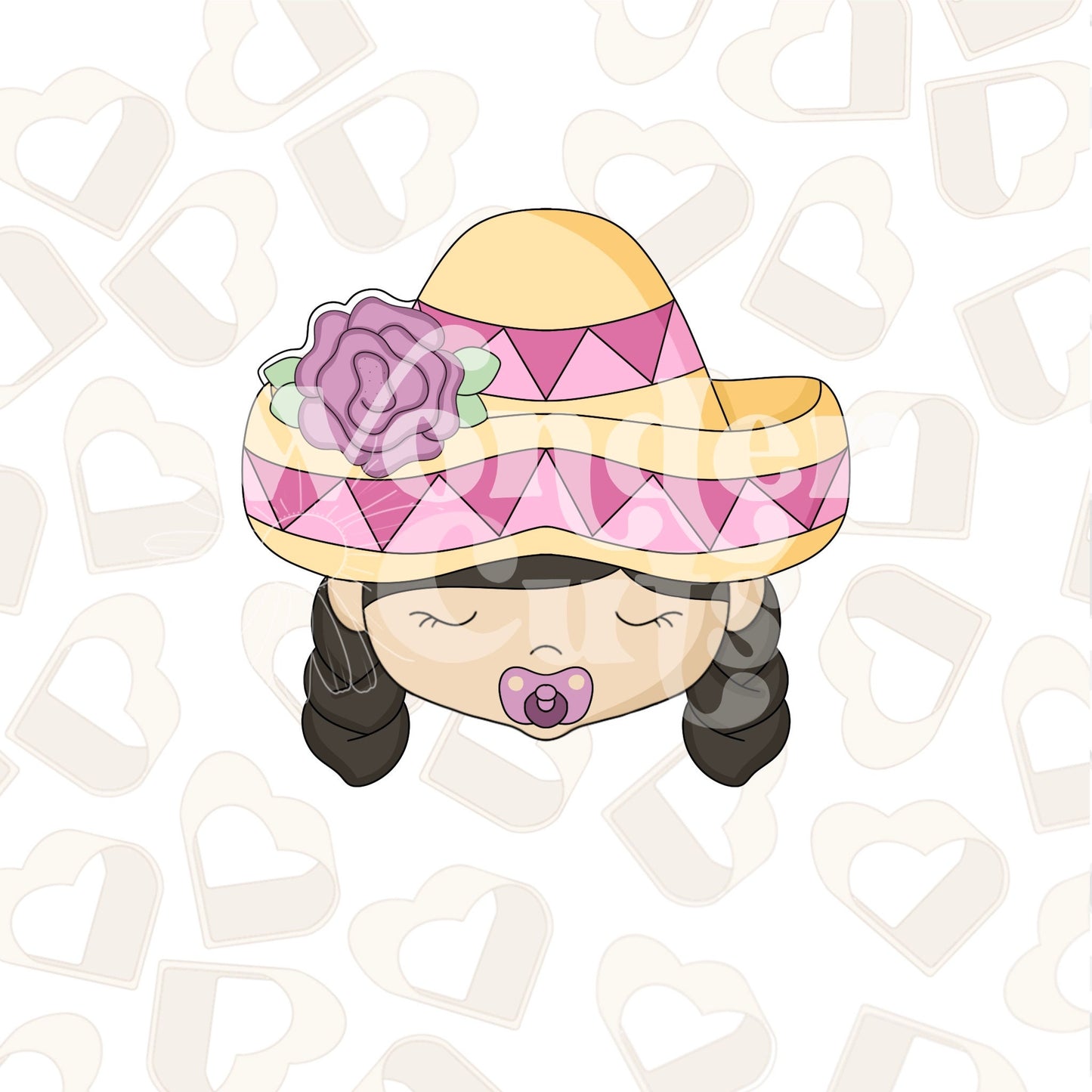 Girl Fiesta Baby Head Cookie Cutter