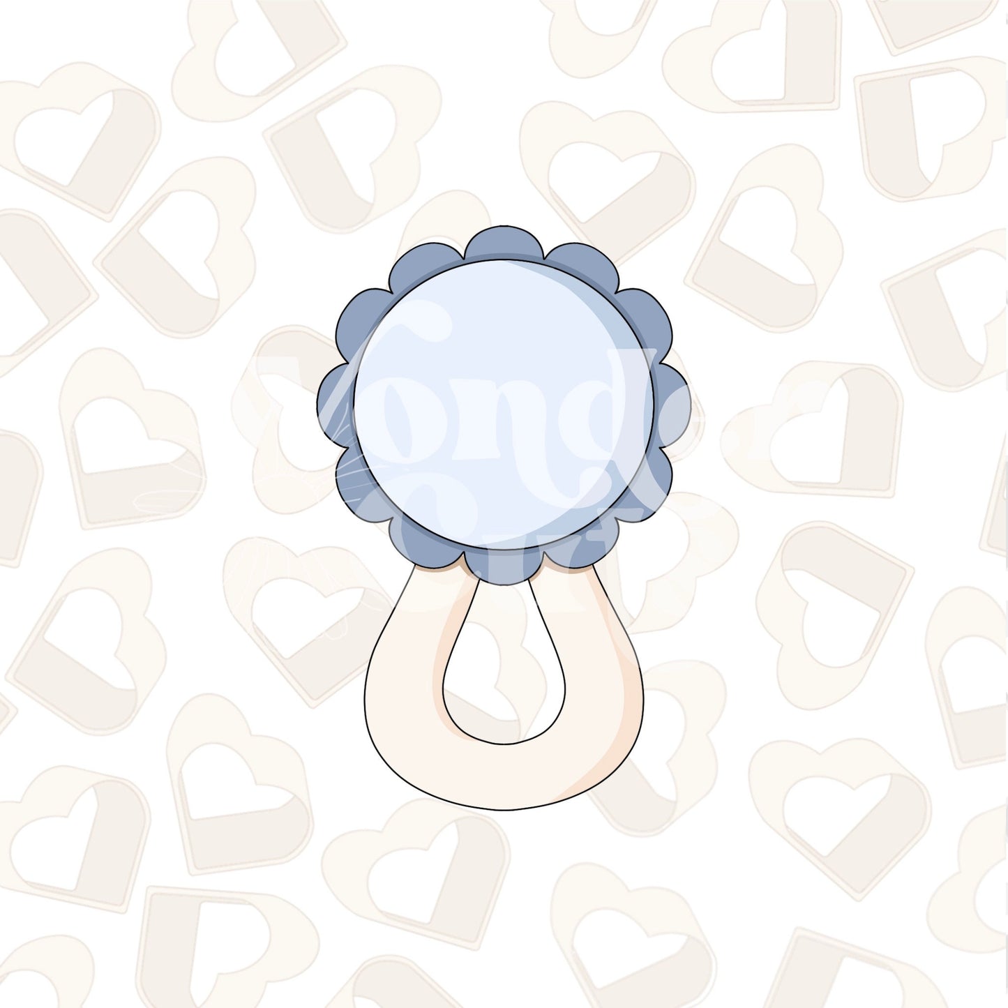 Scalloped Baby Rattle Cookie Cutter