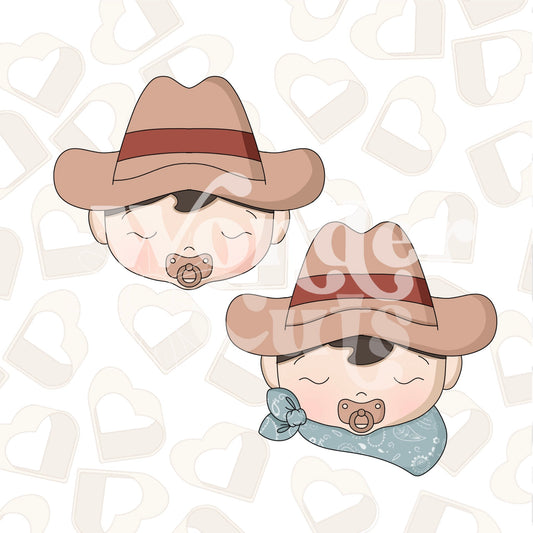 Cowboy Baby Head Cookie Cutter