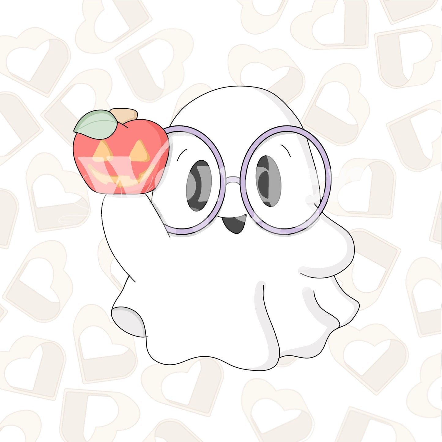 Nerdy Ghost with Apple Cookie Cutter