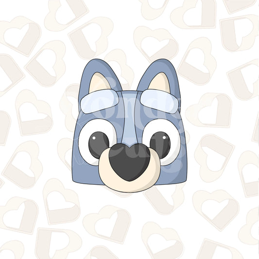 Blue Dog Head Cookie Cutter