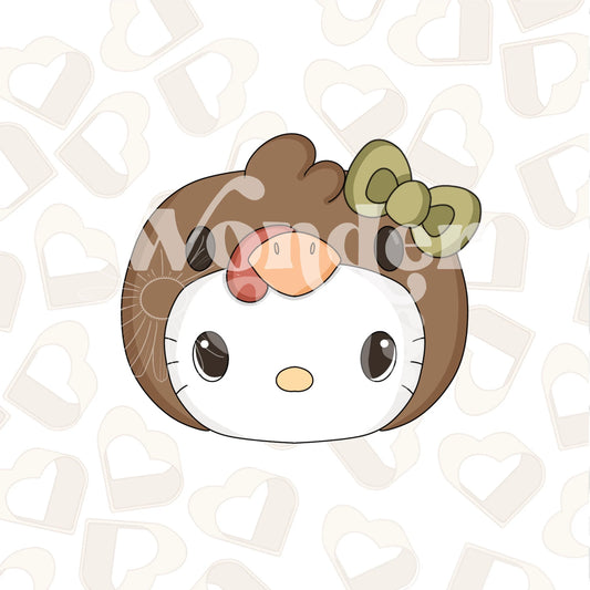 Turkey Kitty Head Cookie Cutter