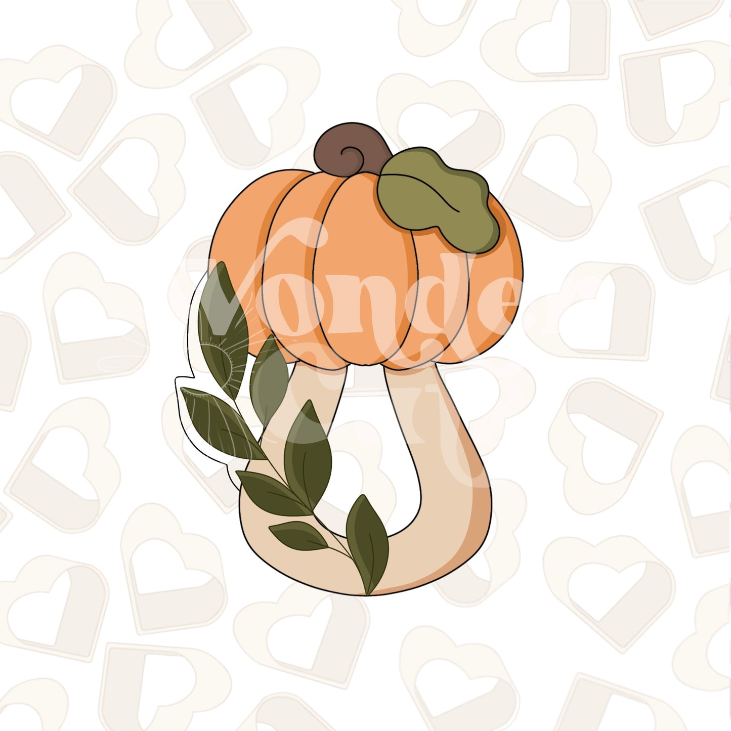 Greenery Pumpkin Rattle Cookie Cutter