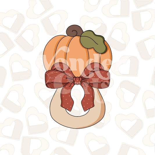 Bow Pumpkin Rattle Cookie Cutter