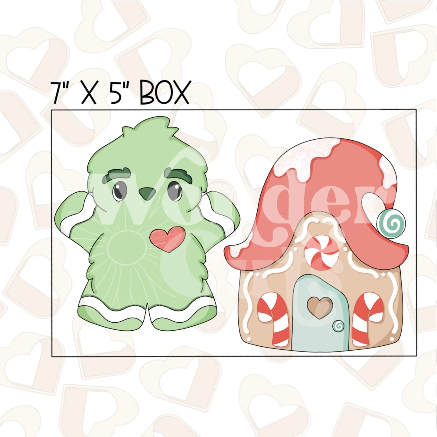 Fuzzy Green Ginger Set of 2 Cookie Cutter