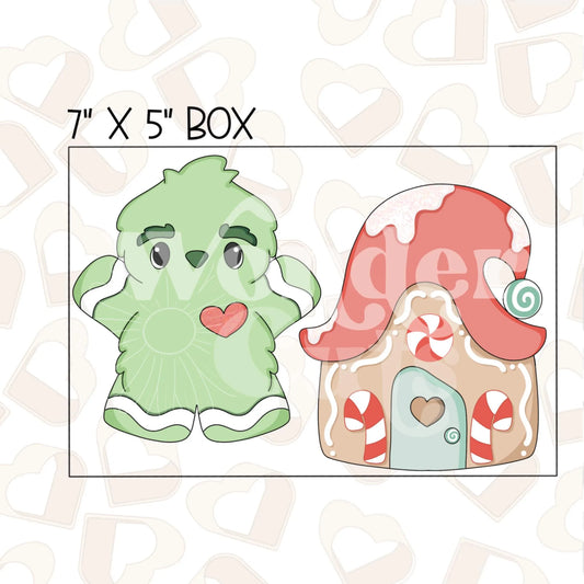 Fuzzy Green Ginger Set of 2 Cookie Cutter