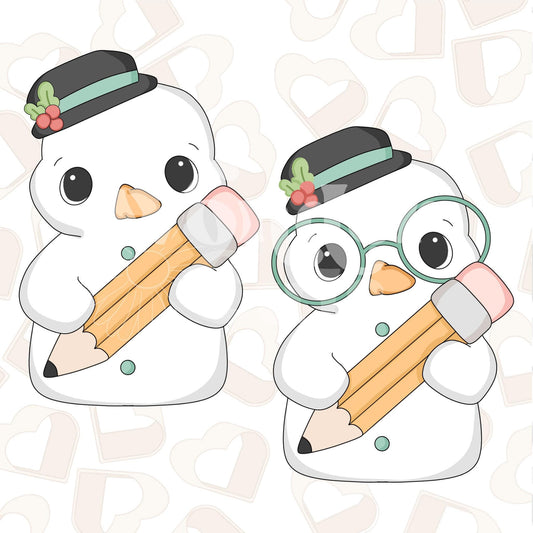 Snowman with Pencil Cookie Cutter