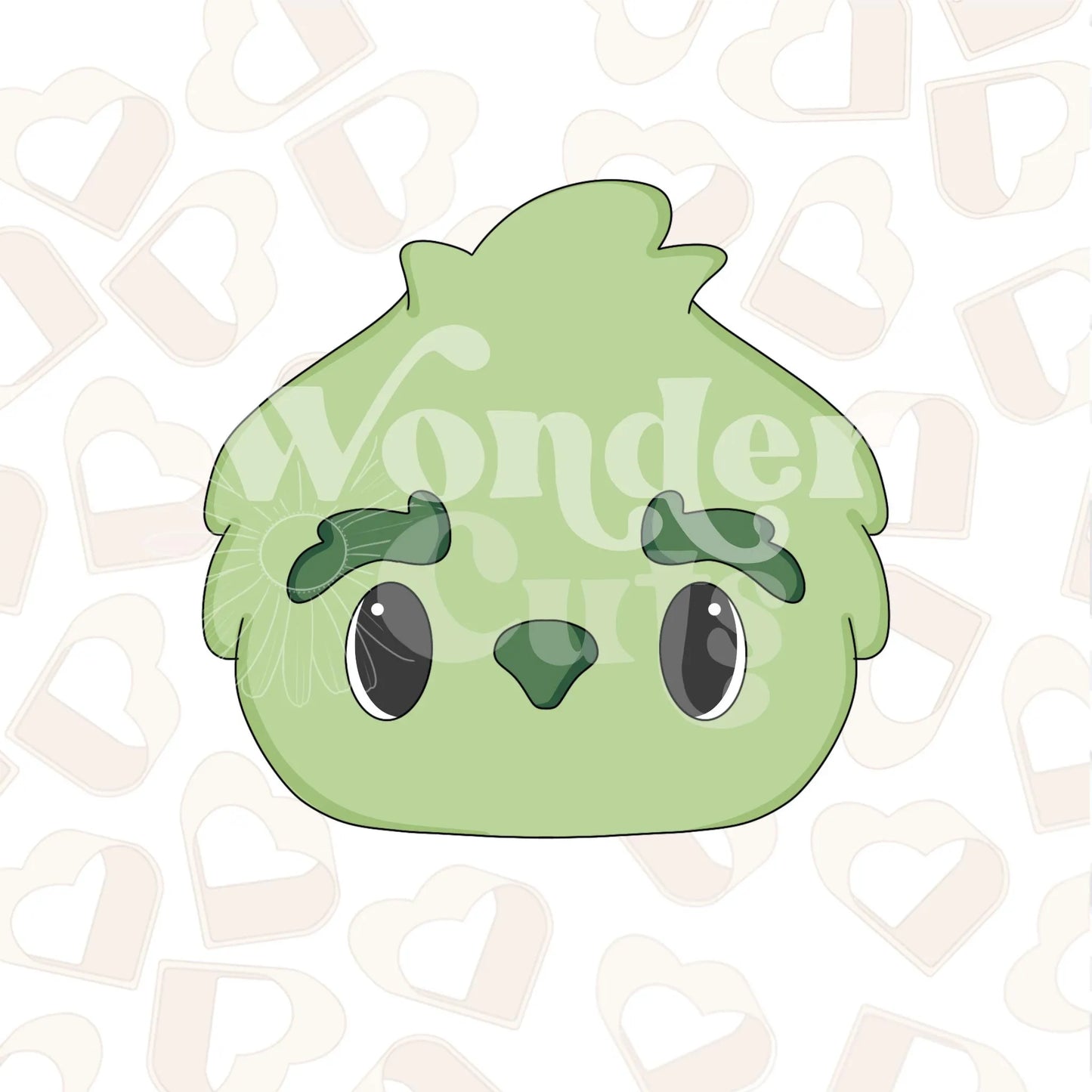 Cute Fuzzy Green Mini Cookie Cutter