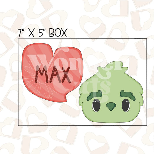 Fuzzy Green Heart Set of 2 Cookie Cutters