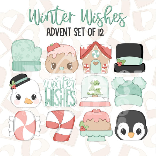 Winter Wishes Advent Set of 12 Cookie Cutter