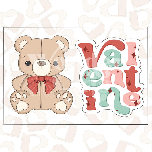 Valentine Teddy Set of 2 Cookie Cutter